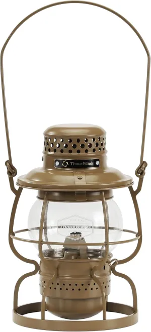 Outdoor Kerosene Fuel Lantern, Oil Burning Lamp -Railroad Khaki