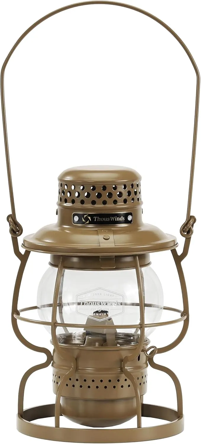 Outdoor Kerosene Fuel Lantern, Oil Burning Lamp -Railroad Khaki