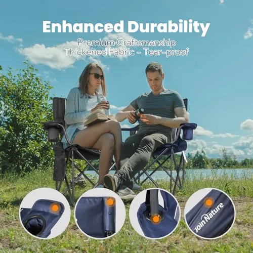 Outdoor Large Camping Chairs for Adults,Heavy Duty Camp Chair Support 800lbs