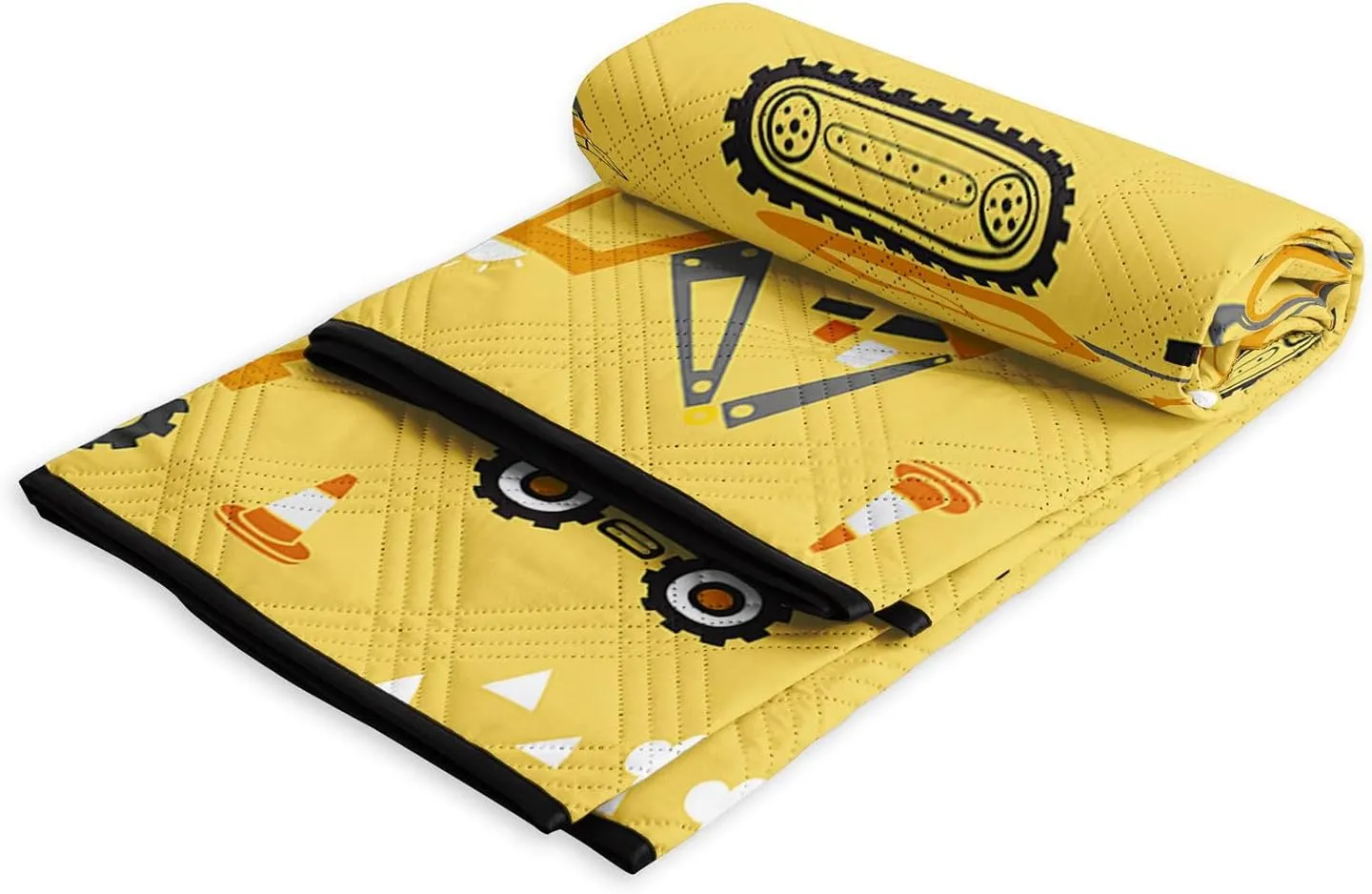 Outdoor Picnic Blanket,Portable Sandproof Waterproof Picnic Mat,Truck Excavator Tractor Printed Camping Beach Mat for Sand and Wet Grass Hiking (Excavator S)