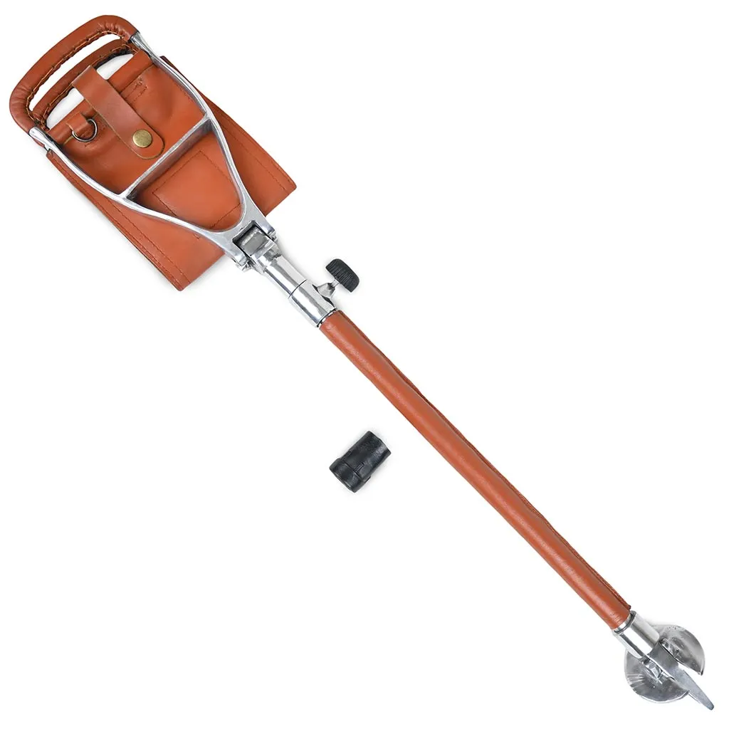 Outdoor Shooting Stick Adjustable Venator Leather Walking Seat Tan