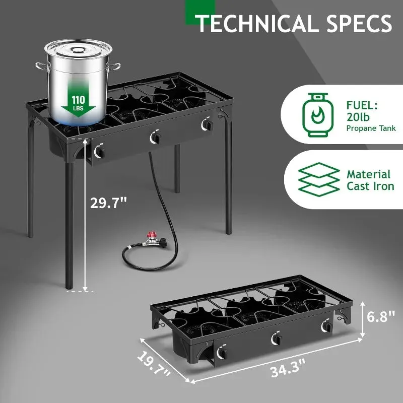 Outvita 3 Burner Propane Gas Stove
