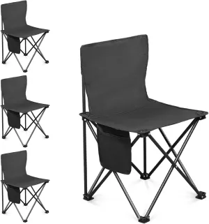 Outvita 4 Pack Folding Camping Chair, Ultra Lightweight Camping Chairs for Adults, Portable Lawn Chair with Carrying Bag for Fishing, Camping, Hiking, Picnic, Beach, Sports, 220 Lbs Weight Capacity