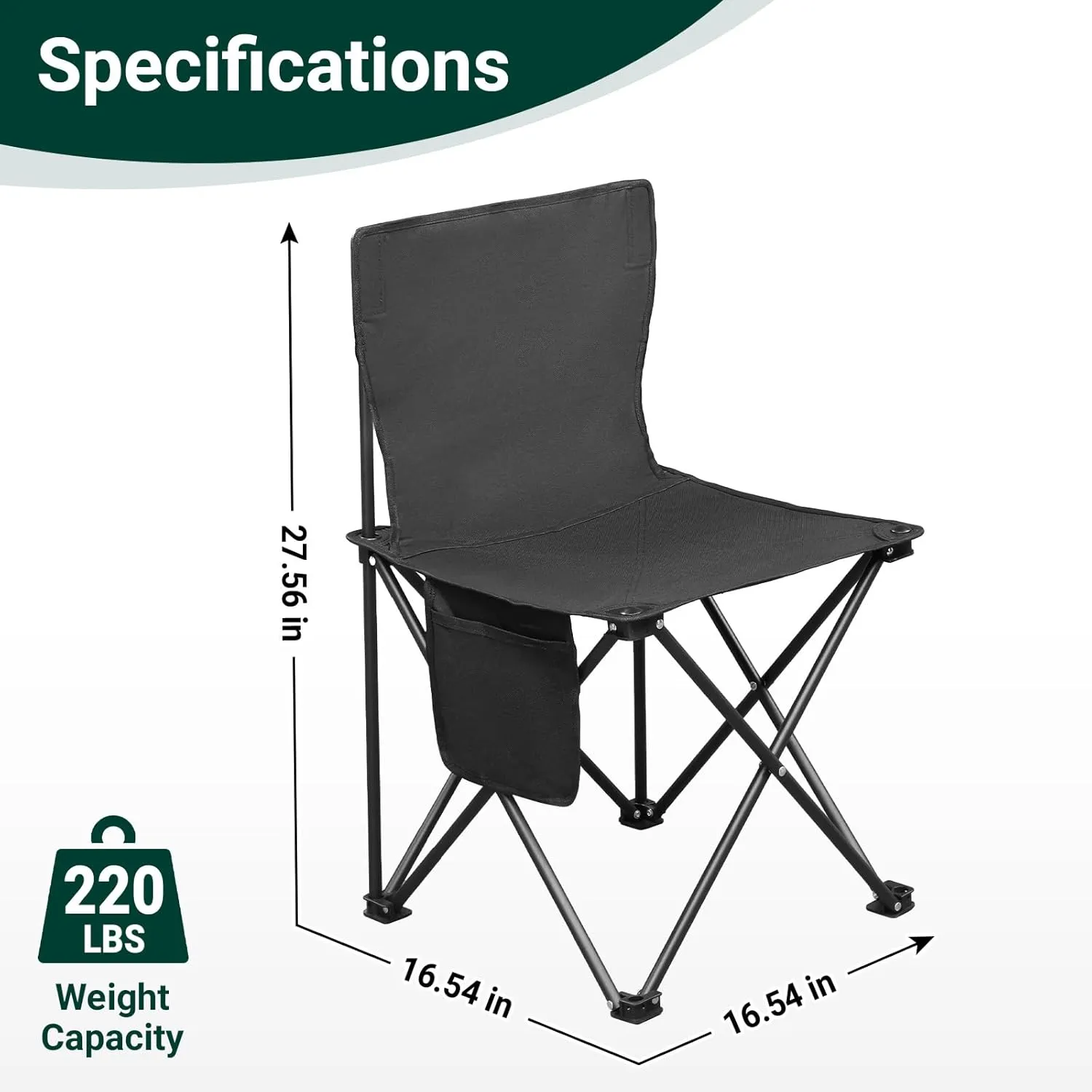 Outvita 4 Pack Folding Camping Chair, Ultra Lightweight Camping Chairs for Adults, Portable Lawn Chair with Carrying Bag for Fishing, Camping, Hiking, Picnic, Beach, Sports, 220 Lbs Weight Capacity