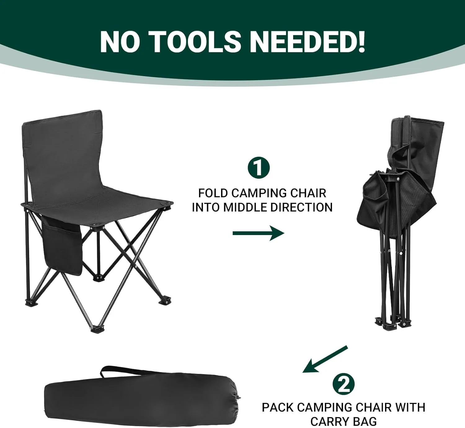 Outvita 4 Pack Folding Camping Chair, Ultra Lightweight Camping Chairs for Adults, Portable Lawn Chair with Carrying Bag for Fishing, Camping, Hiking, Picnic, Beach, Sports, 220 Lbs Weight Capacity