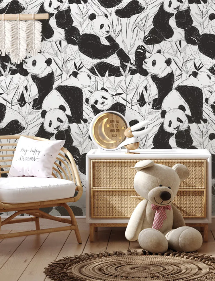 Pandas Removable Wallpaper