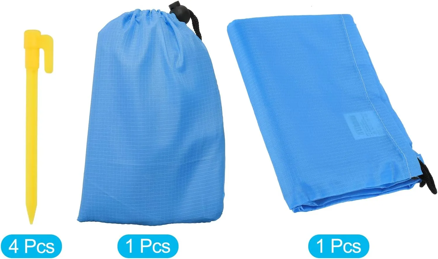 PATIKIL 57" x 55" Beach Blanket, Waterproof Picnic Mat with Carry Bag for Travel, Hiking, Camping, Outdoor Activities, Sky Blue