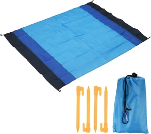 PATIKIL 59" x 57" Beach Blanket, Waterproof Picnic Mat for Travel, Hiking, Camping, Outdoor Activities, Water Blue