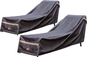 Patio Chaise Lounge Cover Waterproof, Heavy Duty Outdoor Lounge Chair Covers, Dark Grey Durable Patio Furniture Covers, 2Pack,78" L*34" W*30" H