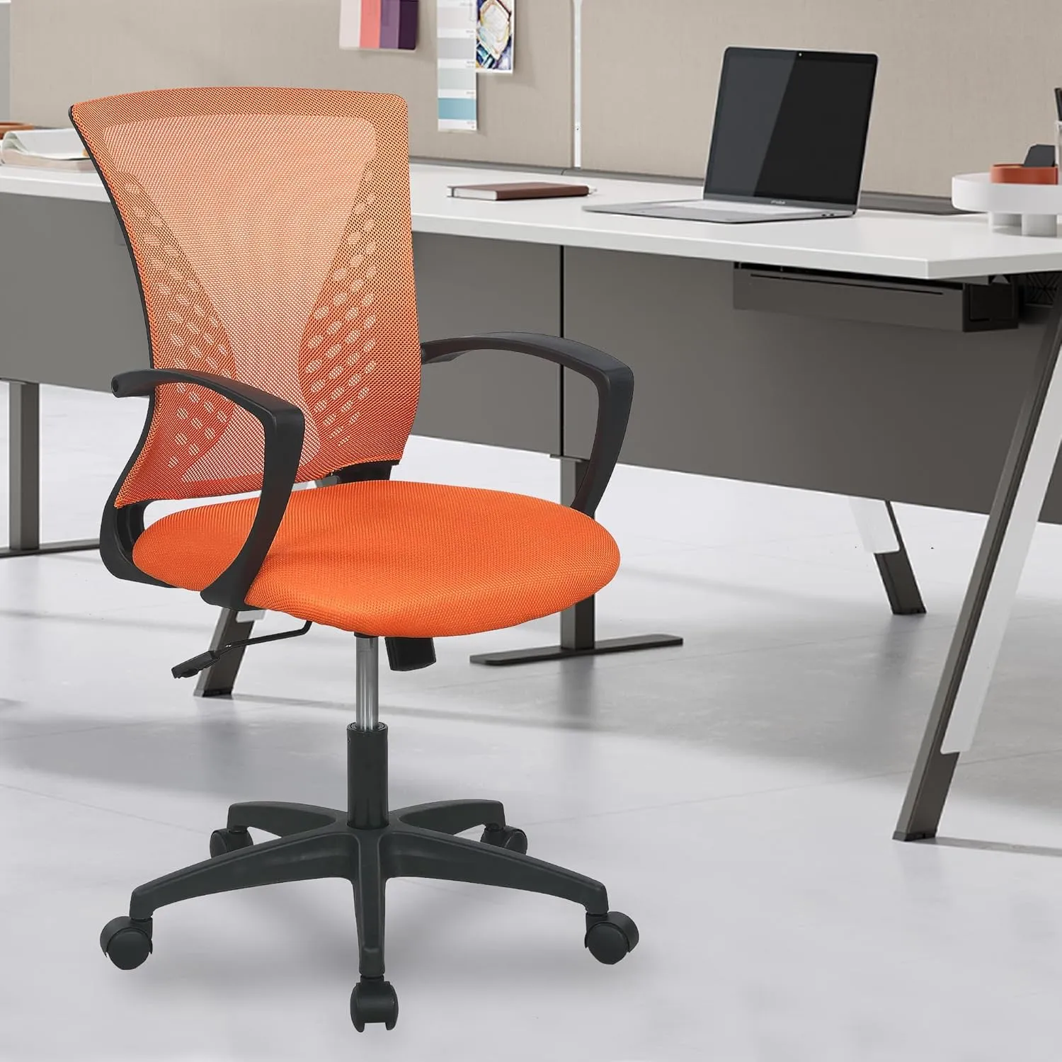 PayLessHere Office Computer Gaming Chair Ergonomic Mesh Desk Chair Adjustable Video Game Chairs with 360 Degrees Swivel Wheels Armrest Lumbar Support for Home Office (Orange)