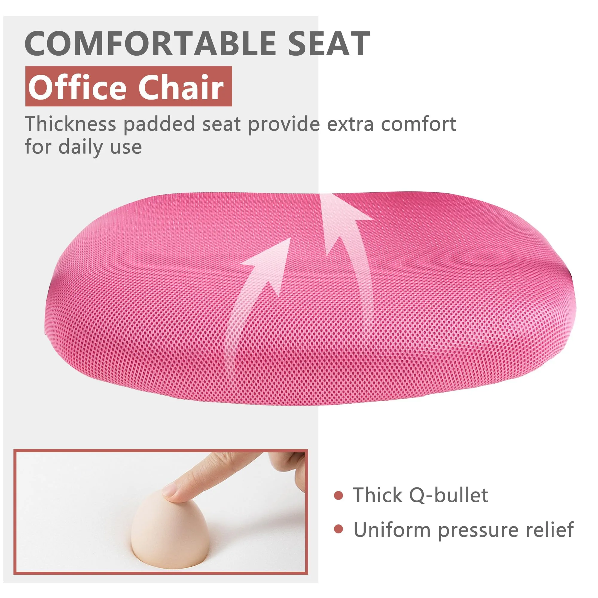 PayLessHere Office Computer Gaming Chair Ergonomic Mesh Desk Chair Adjustable Video Game Chairs with 360 Degrees Swivel Wheels Armrest Lumbar Support for Home Office,Pink