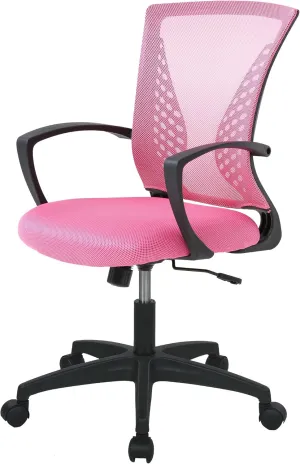 PayLessHere Office Computer Gaming Chair Ergonomic Mesh Desk Chair Adjustable Video Game Chairs with 360 Degrees Swivel Wheels Armrest Lumbar Support for Home Office,Pink