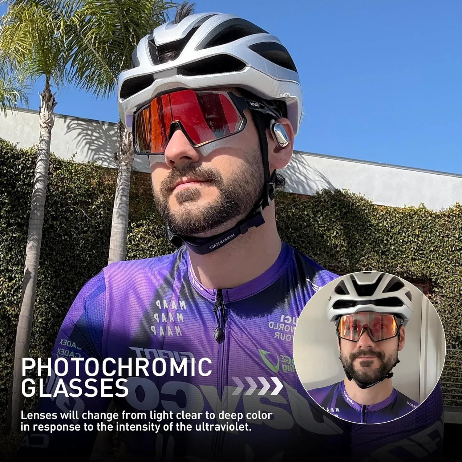 Photochromic Cycling Glasses Sport Sunglasses Clear Men Women MTB BMX Running Driving