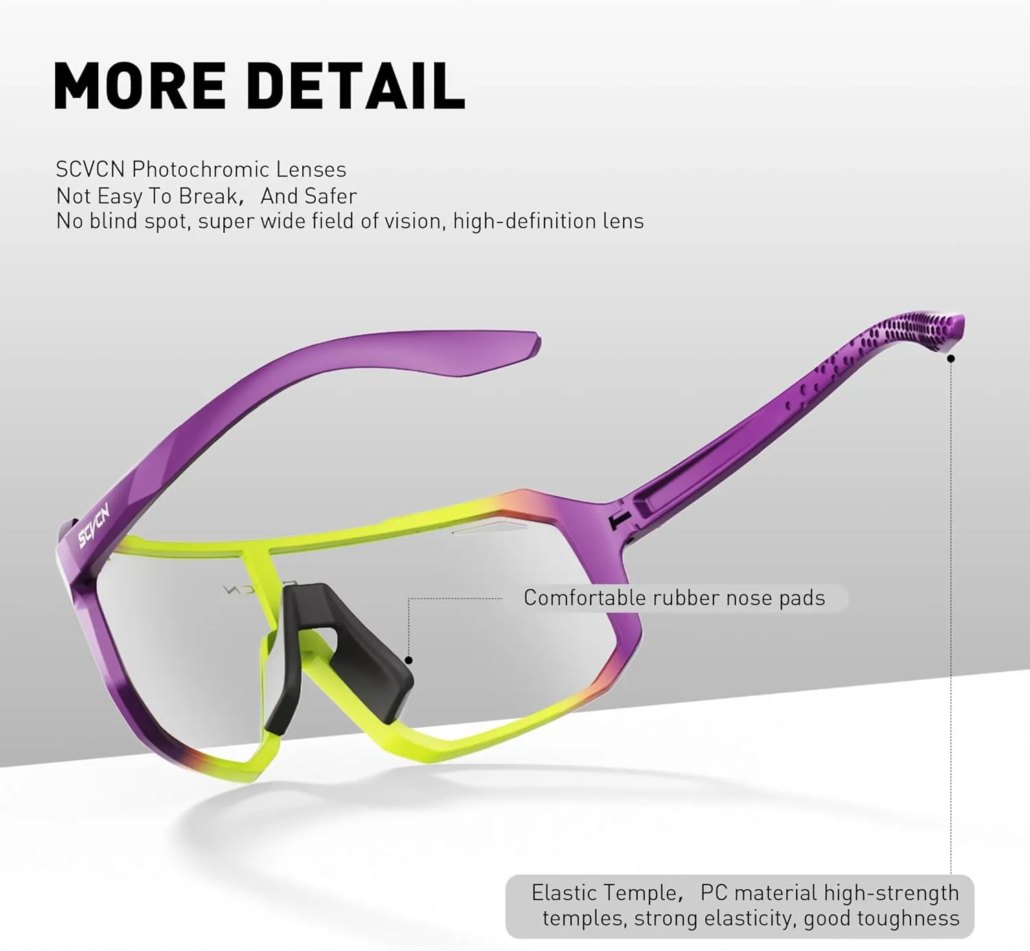 Photochromic Cycling Glasses Sport Sunglasses Clear MTB BMX Men Women Running Driving DZ-S62