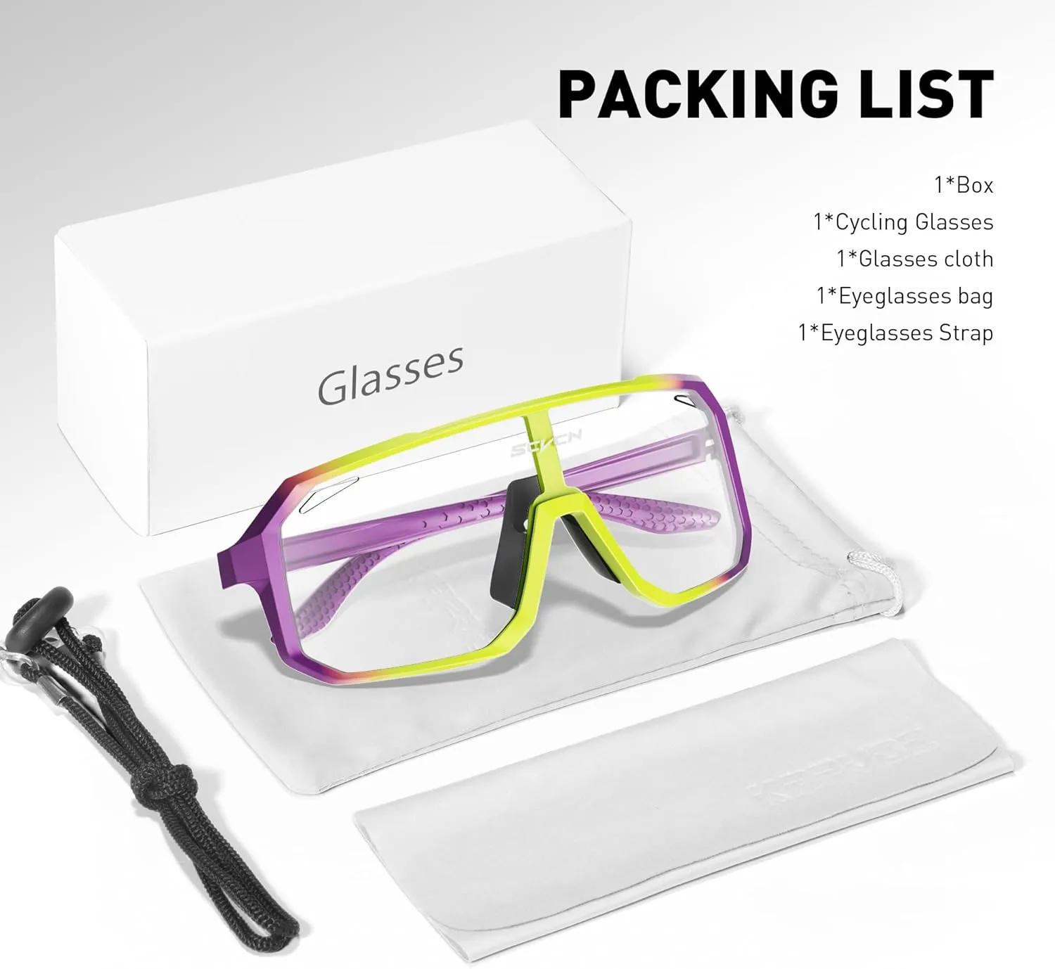 Photochromic Cycling Glasses Sport Sunglasses Clear MTB BMX Men Women Running Driving DZ-S62
