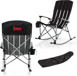 PICNIC TIME NCAA Outdoor Rocking, XL Heavy Duty Camping Chair for Adults