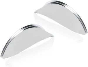 PIT66 Headlight Headlamp Visors Pair 7" Heavy Duty Chrome Shields Trim Caps Custom Car