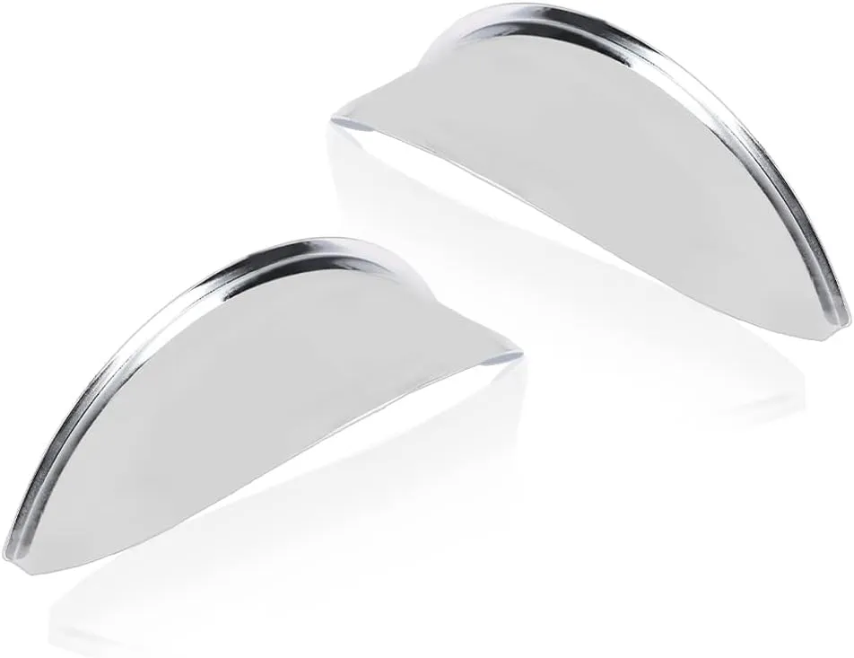 PIT66 Headlight Headlamp Visors Pair 7" Heavy Duty Chrome Shields Trim Caps Custom Car