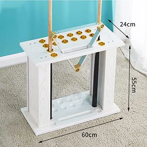Pool Stick Holder Floor Stand, 16 Billiard Pool Cue Rack Wood Pool Table Accessories Organizer for Man Cave, Fishing Rod Hiking Poles Stick Storage Holder