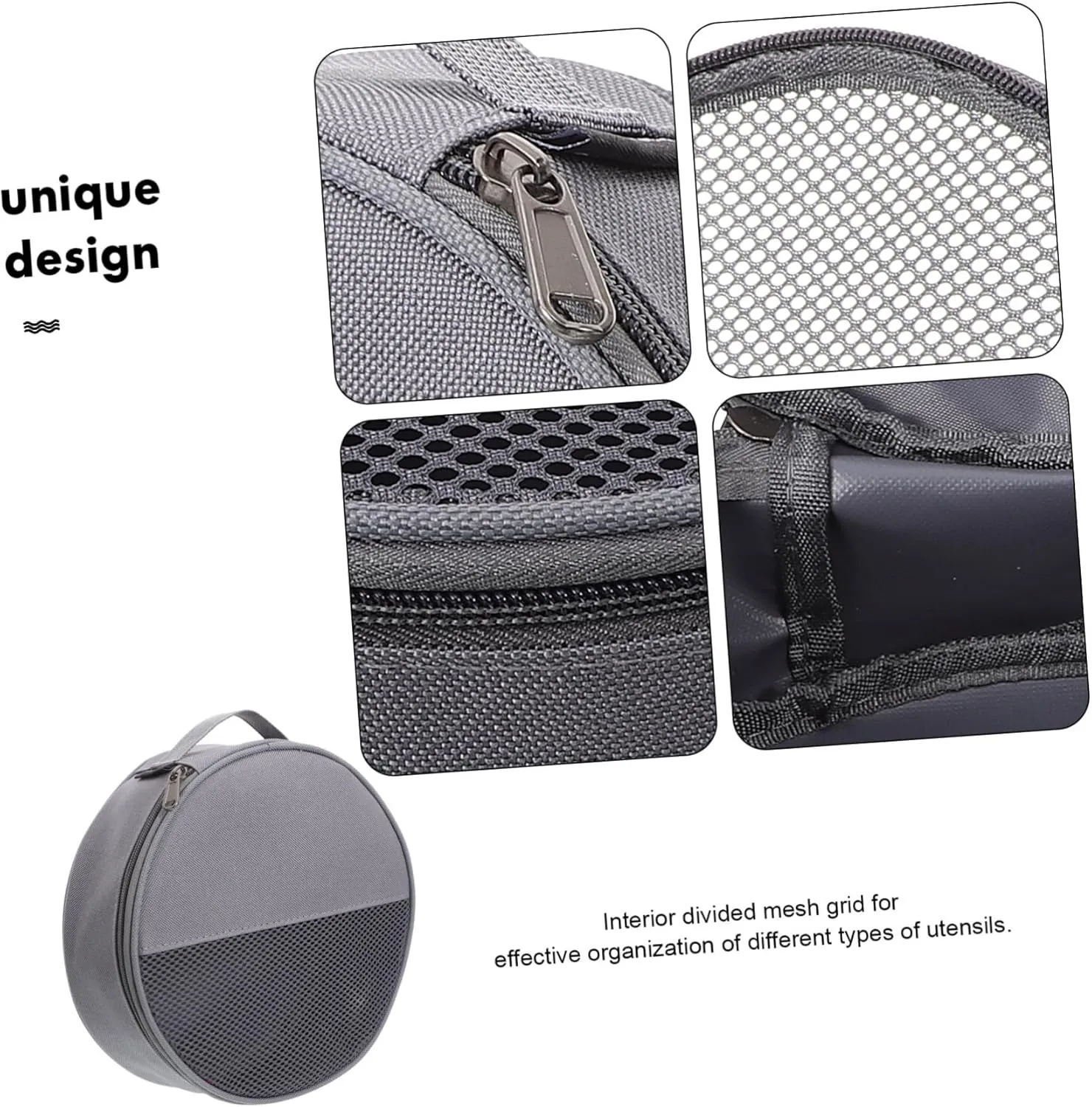 POPETPOP Outdoor Tableware Bag Canvas Bag Camping Supplies Round Plate Bag Camping Storage Organizer Outdoor
