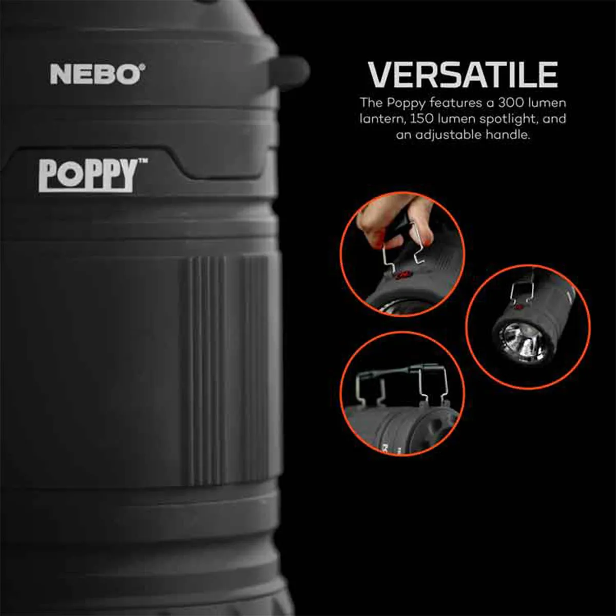 Poppy Camping Lantern - Black
