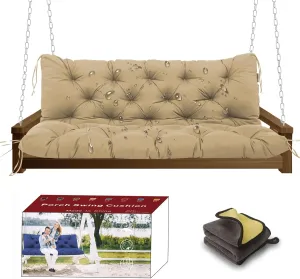 Porch Swing Cushions  Towel, 5" Thick Waterproof Swing Cushions for Outdoor Furniture,3 Seat Swing Cushion Replacement for Patio Swing,Outdoor Swing,Garden Bench