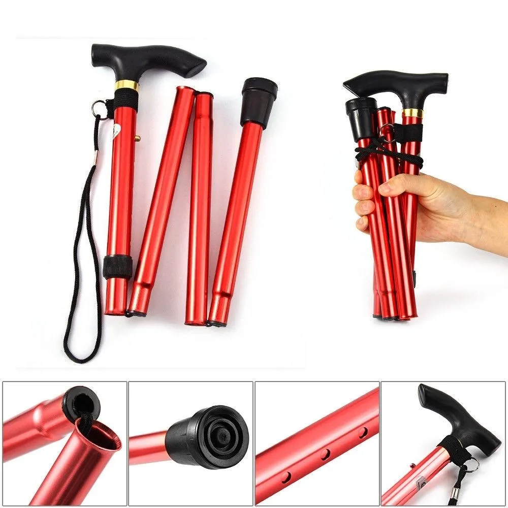 Portable Aluminum Folding Walking Travel Stick Cane