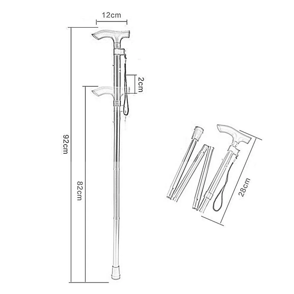 Portable Aluminum Folding Walking Travel Stick Cane