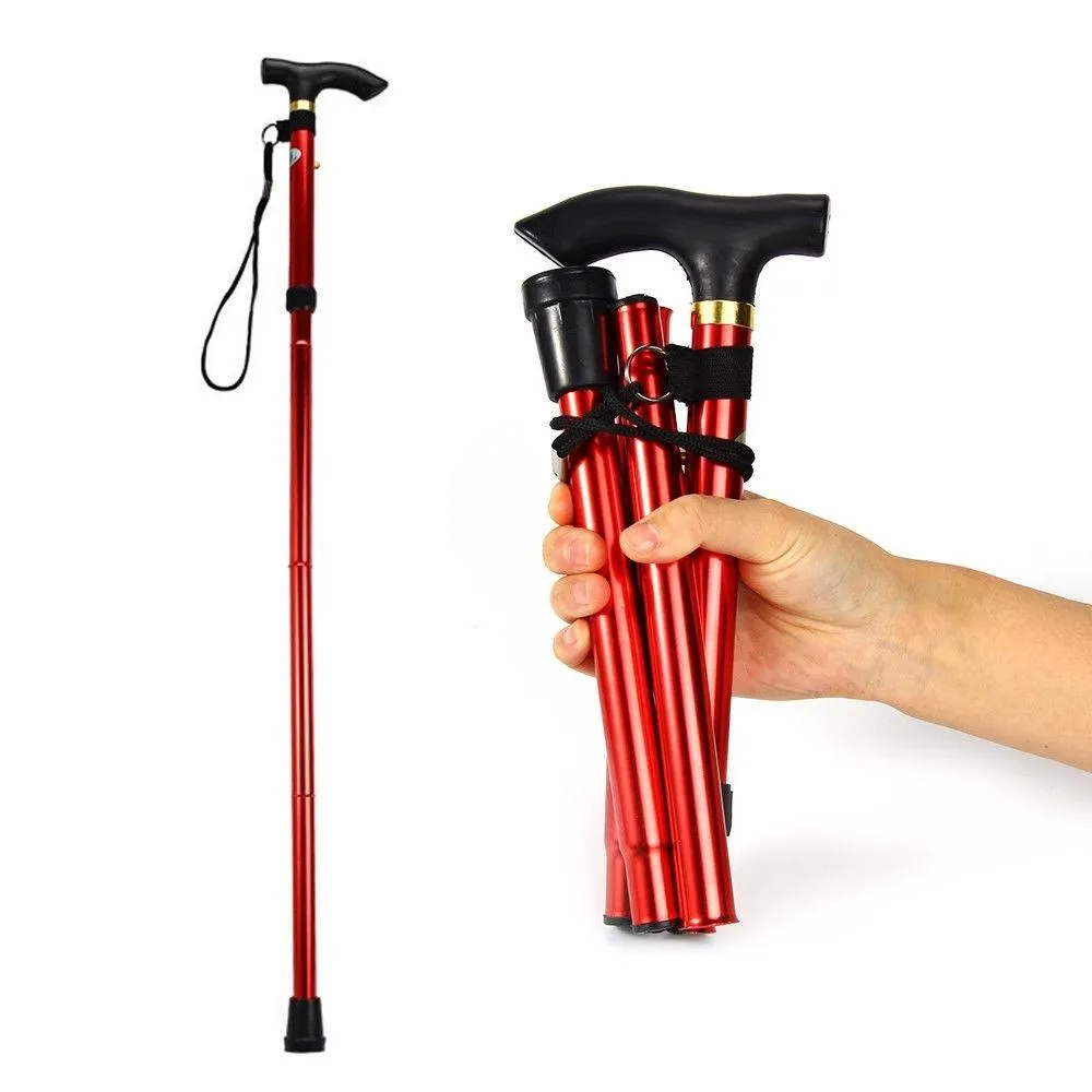 Portable Aluminum Folding Walking Travel Stick Cane