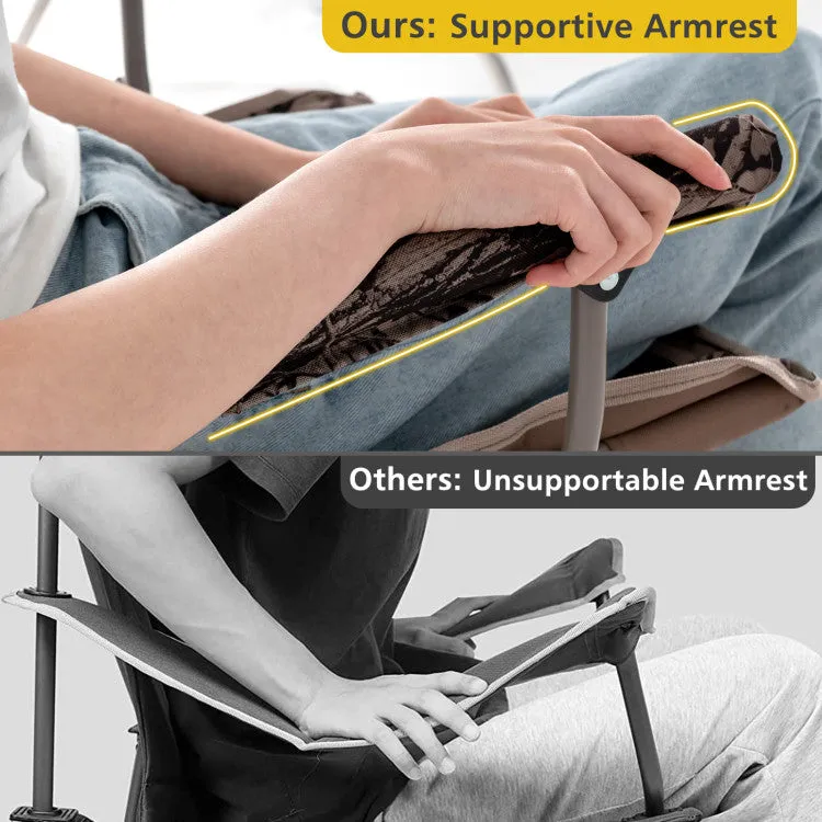 Portable Camping Chair with 400 LBS Metal Frame and Anti-Slip Feet