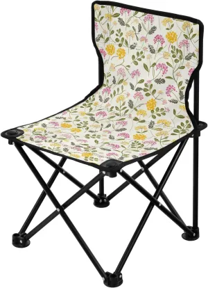 Portable Camping Chairs Flowers Yellow Lightweight Folding Chair for Camping, Beach, Picnic, Travel and Sports with Carry Bag 20855078
