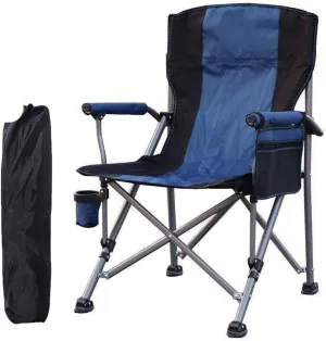 Portable Camping Metal Chair Stool Folding Outdoor Large Beach Chairs with Cup Holder Carry Bag for Outside (Color : C, Size : As Shown) (C As Shown)