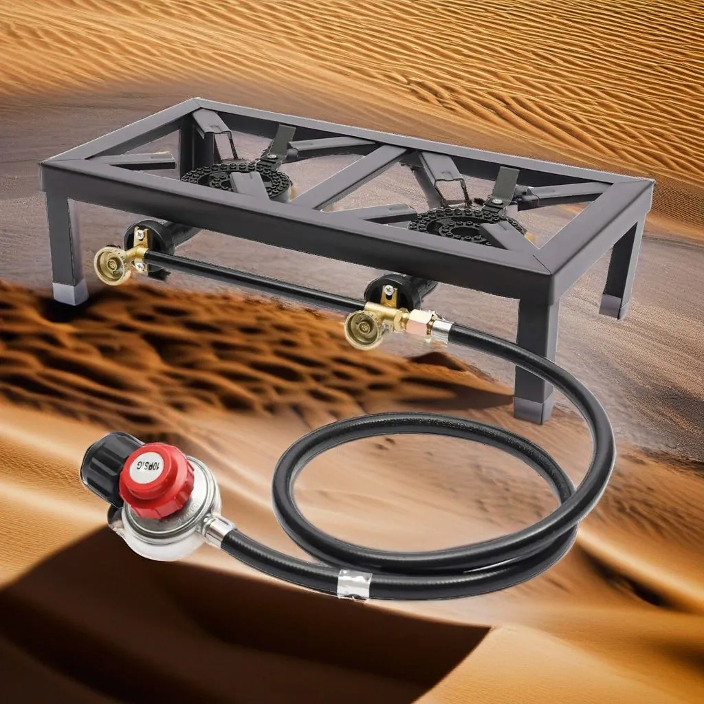 Portable Cast Iron Double Burner Outdoor Camp Stove