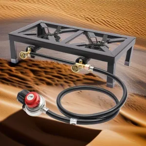 Portable Cast Iron Double Burner Outdoor Camp Stove