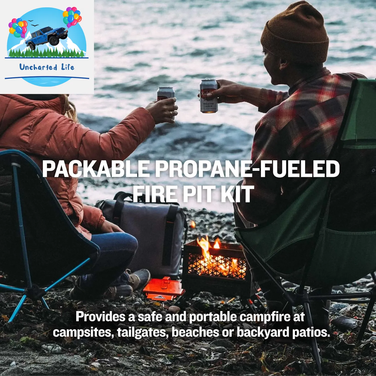 Portable Glamping FireCan: Propane Fire Pit for Outdoor Comfort
