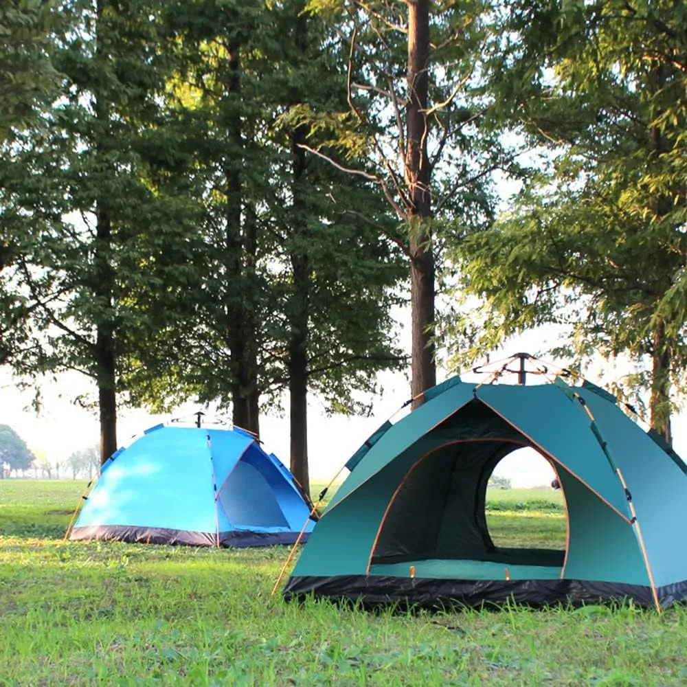 Portable Outdoor Pop up Tent Water-Resistant Portable Instant Campitent for 1-2/3-4 People Family Tent (Blue for 1)
