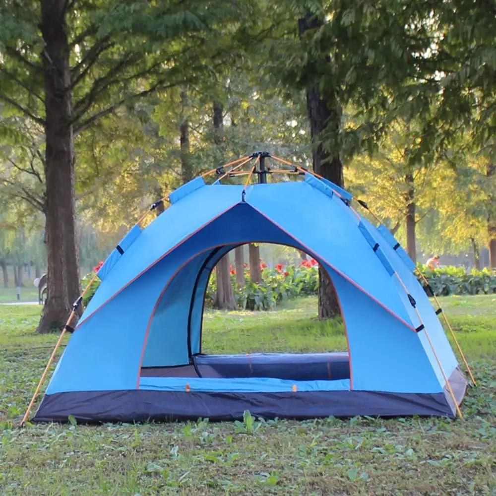 Portable Outdoor Pop up Tent Water-Resistant Portable Instant Campitent for 1-2/3-4 People Family Tent (Blue for 1)
