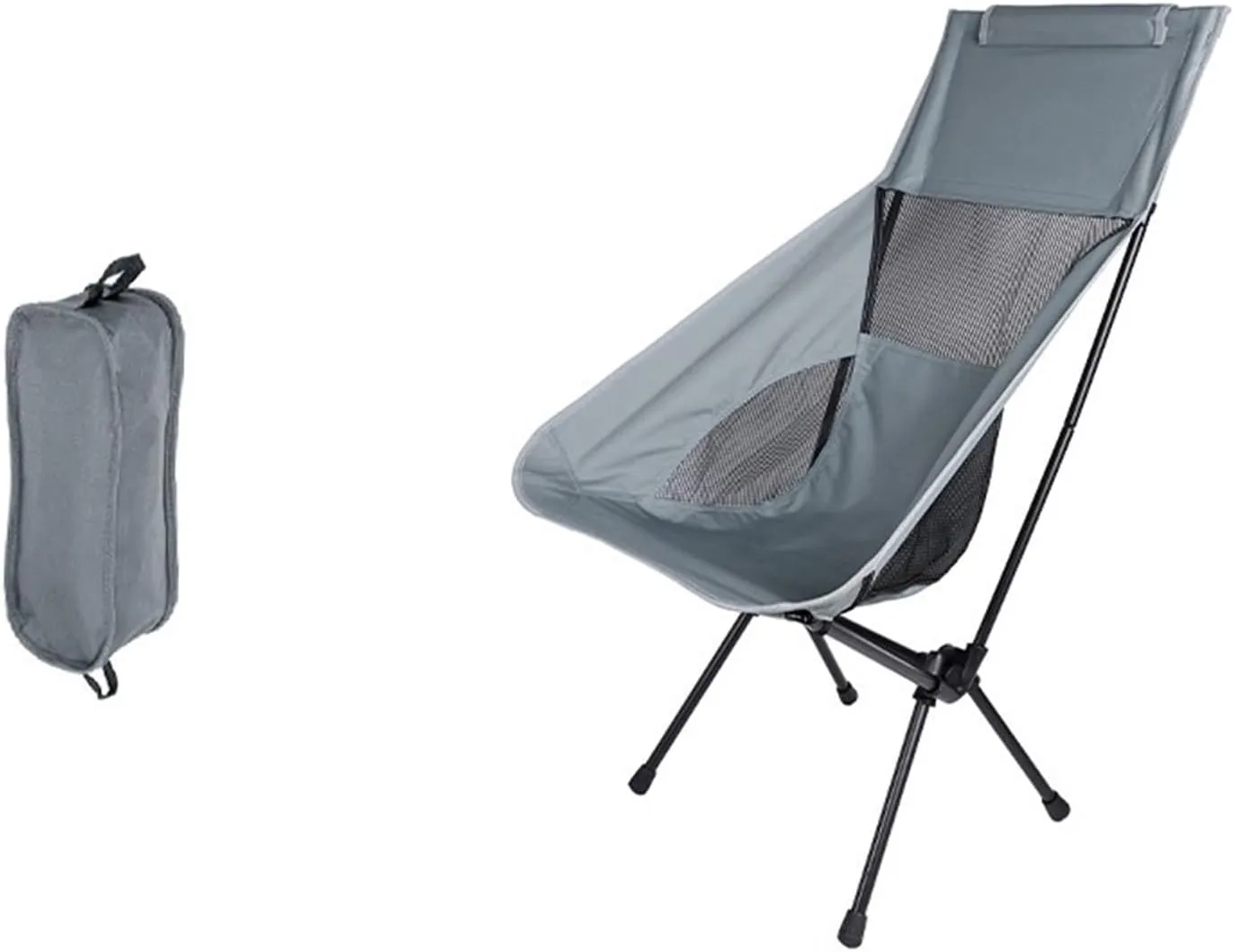 Portable Stool Portable Folding Chair Can Be Stored Fishing Small Stool Painting Sketching Backrest Chair Breathable Mesh Picnic Chair Folding Stool(Gray,14.6 * 13.2 * 34.6in)