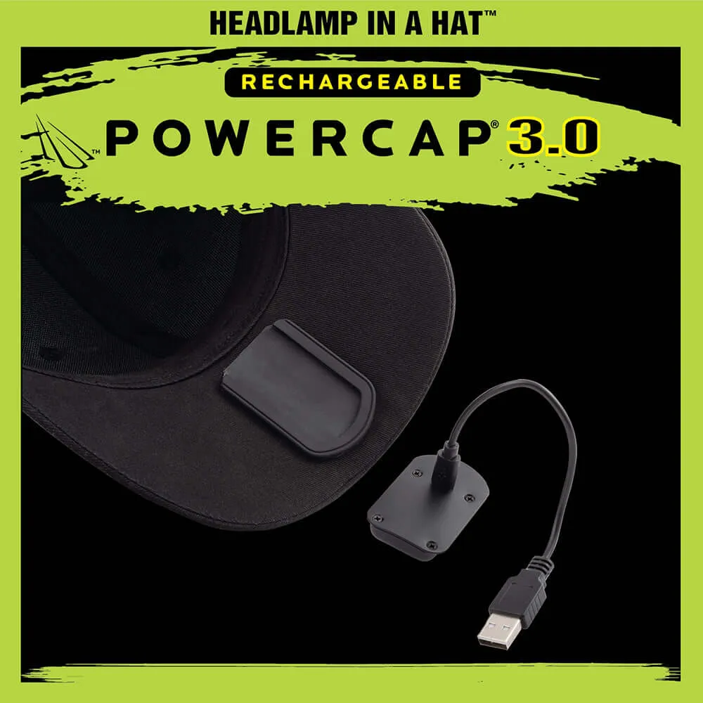 POWERCAP 3.0 Rechargeable LED Lighted Headlamp Hats and IPX4 Rating - One Size