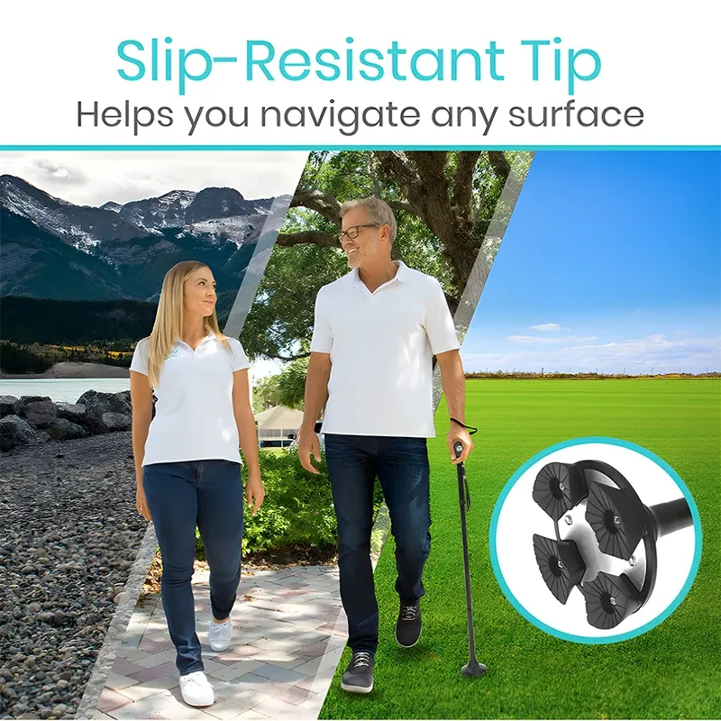 Premium Collapsible Telescopic Elder Cane – LED Walking Stick, Adjustable Folding Crutch for Seniors, Shock Absorber System, Anti-Skid, Lightweight, T-Handle, 4-Legged Stability, Durable Aluminum Alloy