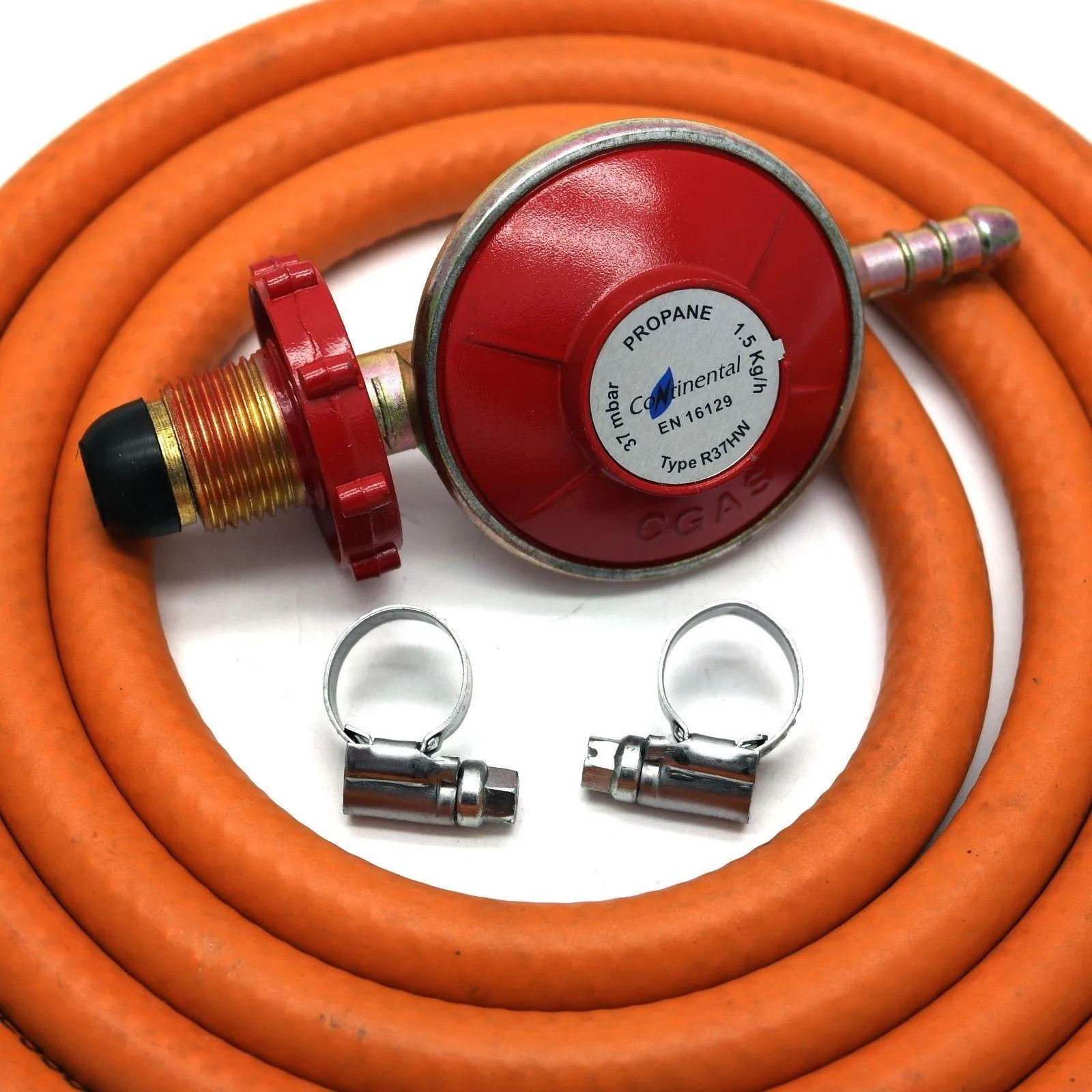 Propane Regulator Hand Wheel & Hose Clip Kit 2 Clips Caravan Gas Bottle Camping