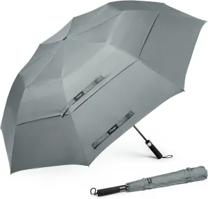 Prospo 62 Inch Portable Golf Umbrella Oversize Automatic Open Stick Umbrella Extra Large Double Canopy Vented Windproof Waterproof