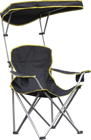 Quik Shade Heavy Duty Max Shade Extra Wide Folding Camp Chair with Tilt UV Sun Protection Canopy