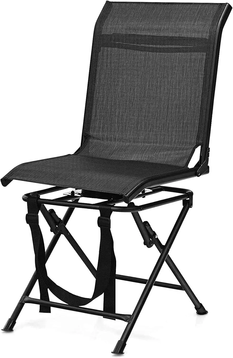 Rainfally 360-Degree Swivel Hunting Chair, Portable Camping Chair with Mesh Cloth & Non-Slipping Pads, Folding Spin Chair for Camp, Hunt, Fishing