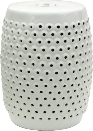 Red Lantern BW-GARDEN5 Garden Stool, 18" high, White