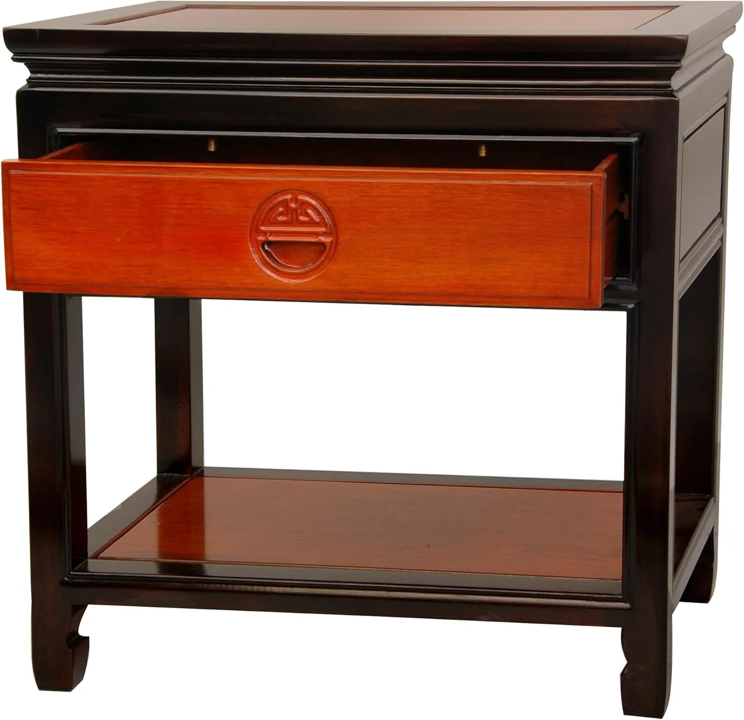 Red Lantern Elegant End Table, Two-tone Rosewood