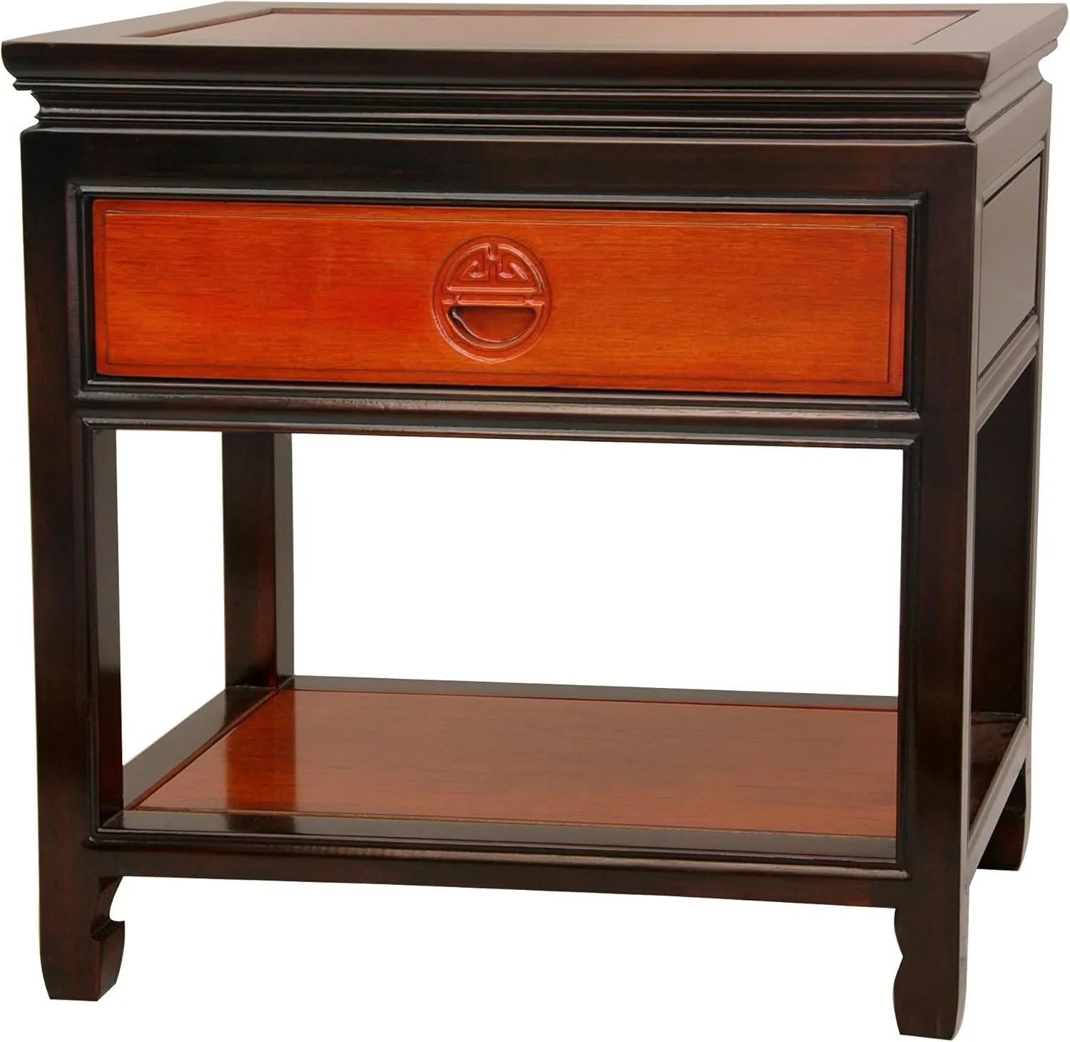 Red Lantern Elegant End Table, Two-tone Rosewood