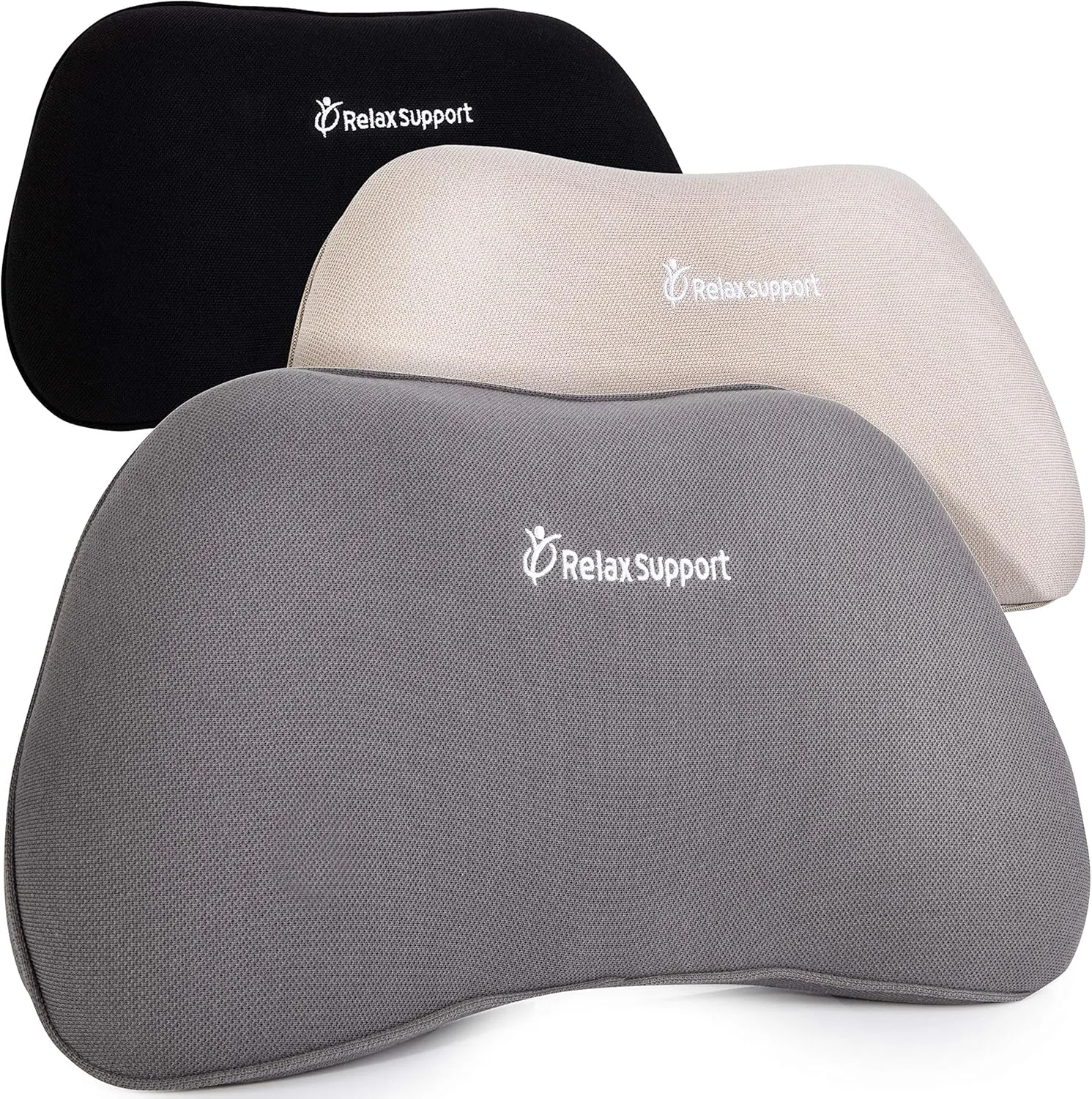 RELAX SUPPORT RS1 Lumbar Support Pillow - Office Chair Back Support - Chair Cushion for Back Pain Uses ArcContour Special Patented Technology Has Unique Lateral Convex Shape for a Pain Free Back…