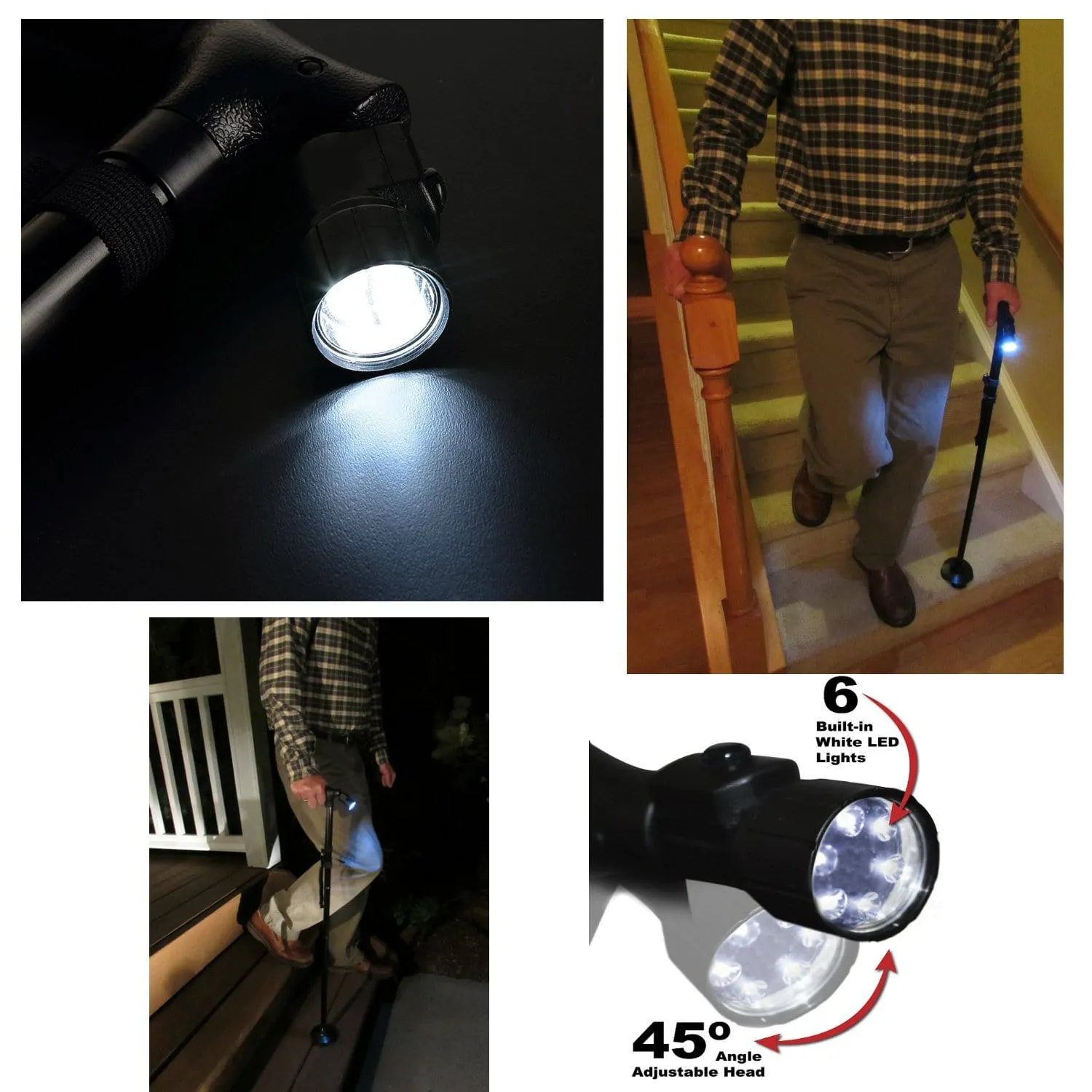 Retractable LED Walking Cane