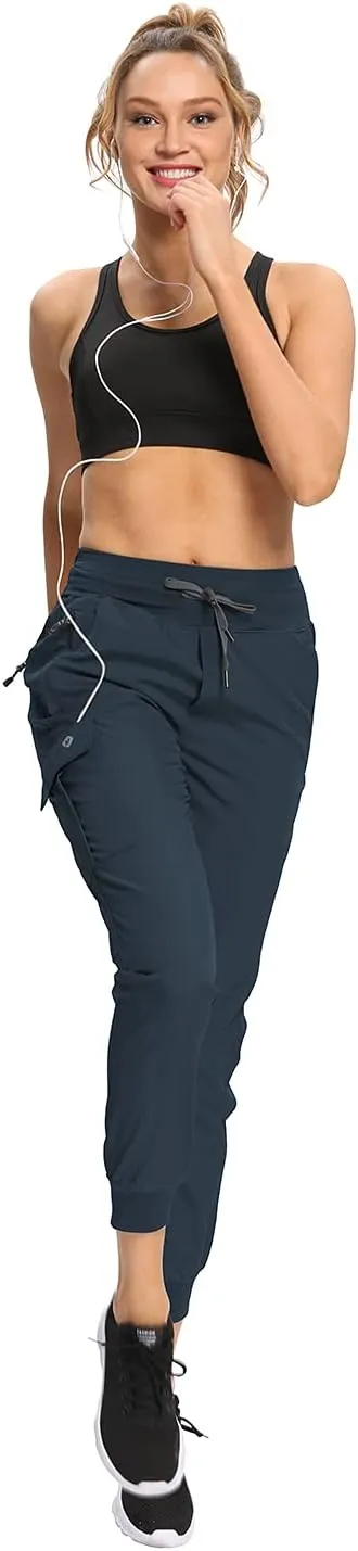 RlaGed Women’s Cargo Hiking Pants Lightweight Joggers Quick Dry Water Resistant Outdoor Fishing UPF 50 Zipper Pockets